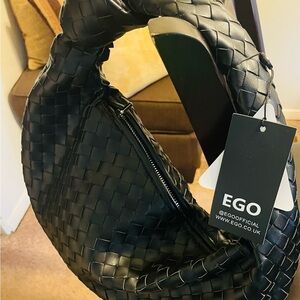 EGO Black Textured Shoulder Bag